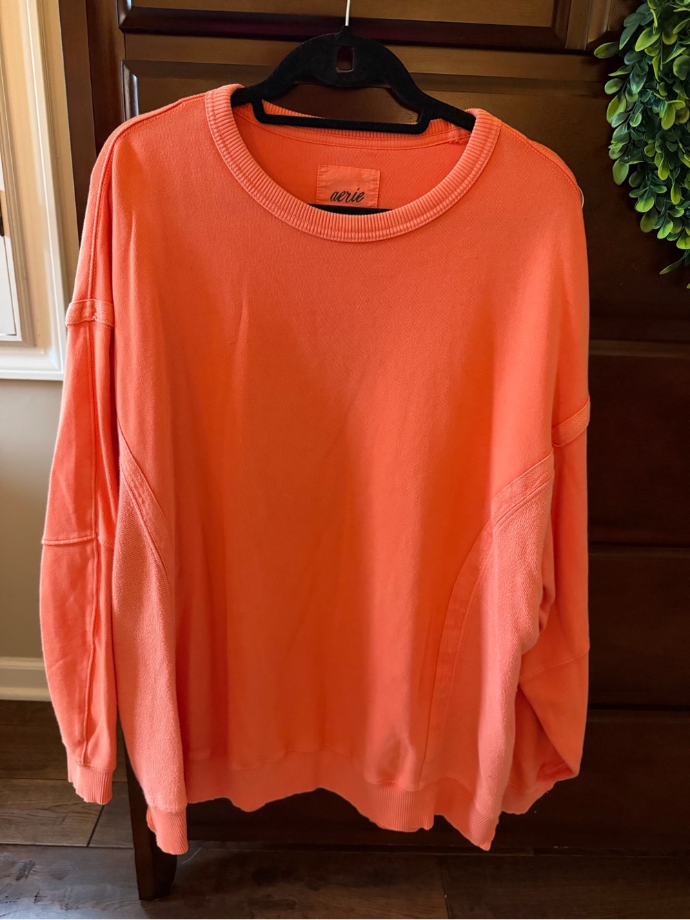 Aerie Coral-Orange Crewneck Pullover